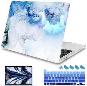 Mektron Case for MacBook Pro 16 inch A2141 (2020 2019 Release) with Touch bar & Touch ID, Ultra Thin Clear Hard Laptop Cover Keyboard Skin Screen Protector, Cloud & Lightning
