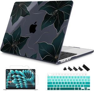 Mektron Designed for 2025/2024/2023 MacBook Air 15 INCH M4 A3241 /M3 A3114 /M2 A2941 Case, Printed Plastic Hard Shell Cover with 15.3" Liquid Retina Display Touch ID, Floral C218