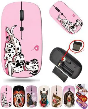 maizi Cool Wireless Mouse for Chromebook Laptop PC Notebook Cool Wireless Mice MKADAU Dalmatians Lightweight 2.4G with USB Receiver Product of USA