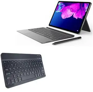 BoxWave Keyboard Compatible with Lenovo Tab P11 Pro - SlimKeys Bluetooth Keyboard, Portable Thin with Chiclet-Style Keys - Jet Black