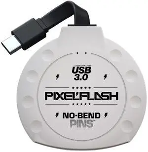 PixelFlash CF Card Reader USB C (White) - Compact Flash Memory Card Reader with Cabled Type-C USB 3.1, 5GB/s File Transfer, No-Bend Pins Technology, Supports UDMA-7, Anti-Slip & Anti-Scratch Exterior