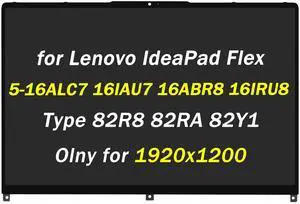 5D10S39793 5D10S39792 5D10S39794 Replacement for Lenovo IdeaPad Flex 5 5-16ALC7 5-16IAU7 5-16ABR8 5-16IRU8 Type 82R8 82RA 82XY 82Y1 16" 30 Pins LCD Display Touch Screen Assembly (Only for 1920x1200)