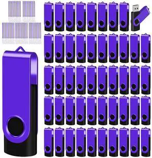 EASTBULL Flash Drive Bulk8GB USB 50 Pack with Lanyards USB 2.0 Thumb Drive Bulk Memory Stick Swivel Pen Drive for Storage and Backup 8 GB 50 Pack, Purple