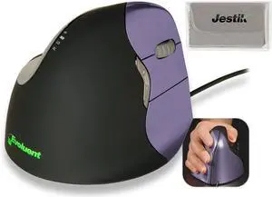 Evoluent VM4S Vertical Mouse 4 Right Small Ergonomic Mouse Plus Microfiber Cloth - Value Bundle