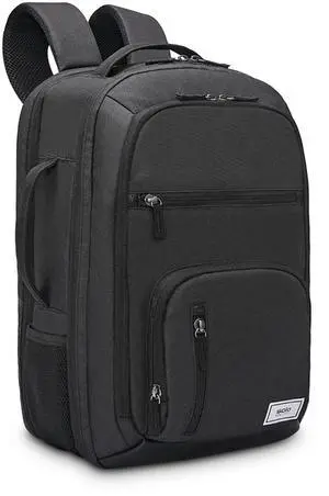 Solo New York TSA Laptop Backpack for Women & Men - Carry On Bookbag for Travel & Work, Lightweight Bag, Mesh Side Pockets, Padded Straps, Fits 17.3" Computer - Grand Travel, Black