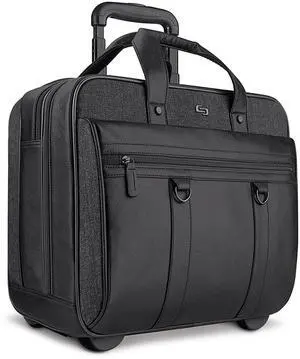 Solo New York Rolling Case with Wheels - Roller Laptop Bag, Wheeled Briefcase for Women & Men, Carry On Size for Travel, Fits 17.3" Computer - MacDougal, Black