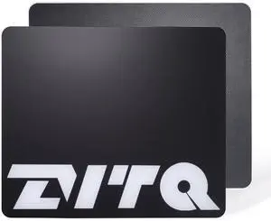 Zvtq Glass Gaming Mouse Pad, Micro-Etched Surface,Tempered Glass, Ultra-Smooth Finish, Anti-Slip Honeycomb Base, 13.8 x 11.8 InchesBlack-Big Logo