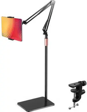 IceFun Tablet Floor Stand with Two Bases, Adjustable Universal Metal Tablet Stand Holder Supports Both Floor and Desktop UseCompatible with iPad/iPhone/Kindle or Other 4.7~13Devices