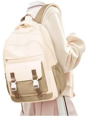Travel Laptop Backpack for Women,Carry on Bags for Airplanes Men Teacher Work Cute Aesthetic Backpack,Large Casual Daypack College Personal item Bag,Beige Khaki