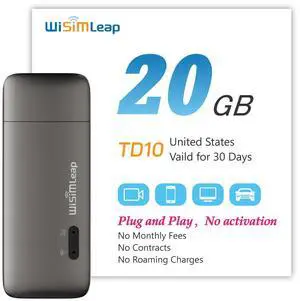 4G LTE Portable WiFi Hotspot for Travel No SIM Required, No Contract, Pocket Router Road Trips & Vehicles Works in 150+ Countries 20GB Data for US Plug and Play