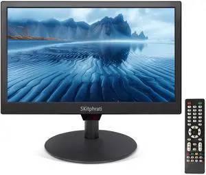 SKitphrati 15.6 Inch Small Computer PC Monitor, 1366x768 Video Screen With HDMI VGA BNC Ports, VESA Mounting, NVR/DVR for Home Office, Built-in Speakers
