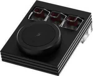 Nlofin Macro Keyboard - Programmable Mini 3-Key OSU Keypad, Copy Paste with Knob, Type-C Interface, Win & Mac Compatible (Black)