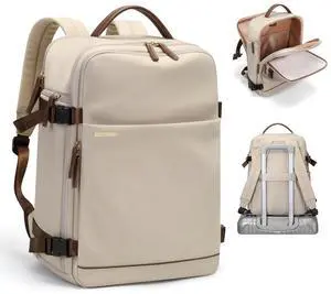 GOLF SUPAGS Laptop Backpack with Separate Laptop Compartment Fits 15.6 Inch Notebook Large Capacity Computer Bag for Women Work Travel College Backpacks (Apricot)