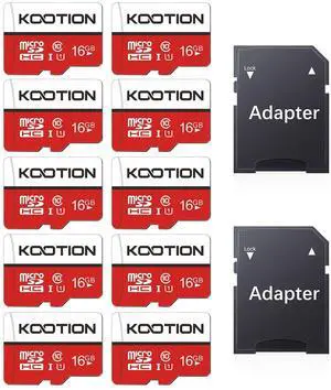 KOOTION 10 Pack 16GB Micro SD Card Class-10 Micro SDHC Card 16 gb UHS-I High Speed TF Card R Flash C10 U1 Memory Card
