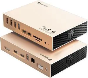 Yottamaster USB 4 Dock Compatible with Thunderbolt 3/4, 15 in 1 USB C Docking Station Dual Monitor for Laptop, DisplayPort, 60W Laptop Charging, S/PDIF, Audio, 6 USB, Gigabit Ethernet, SD/TF - Rose