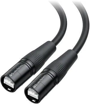 Cable Matters Shielded Cat6 Ethernet Cable Compatible with EtherCON RJ45 Connectors in Black - 50 ft for Professional Audio, Video, and Networking Applications