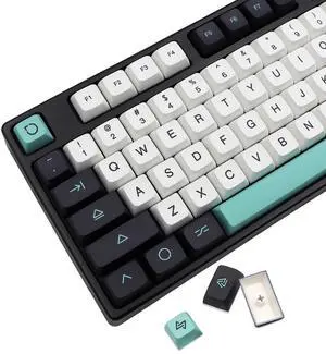 JSJT PBT keycaps-XDA Profile keycap,Tricolor Custom Key Caps 129 Keys Suitable for 61/64/84/87/96/98/104/108 ANIS/ISO Layout Cherry MX Switch Mechanical Keyboards