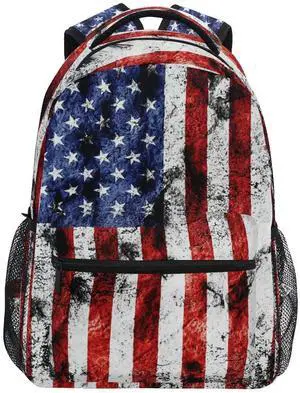 Nerxy American Flag Print Backpack Patriotic USA School Bookbag for Boys Girls Computer Backpacks Book Bag Travel Hiking Camping Daypack