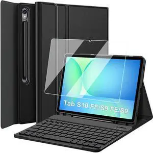 Nanhent Keyboard Case with Screen Protector for Samsung Galaxy Tab S10 FE/ S9 FE 5G 10.9 Inch/Tab S9 11 Inch with S Pen Holder, Detachable Wireless Bluetooth Keyboard with Slim Cover