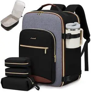 LOVEVOOK 40L Travel Backpack for Women & Men, Large Carry on Backpack for Airplanes with 3 Packing Cubes, TSA Personal Item Travel Bag fits 17" Laptop, Waterproof Weekender Essentials Airline Approved