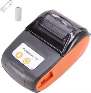is NOT Compatible with iPhone iOS/IPAD/MAC,ONLY FIT Android/Windows,Bluetooth Thermal Receipt Printer 58mm,Wireless Portable mini Pocket Bill Ticket pos Printer for Small Business,Orange Color)