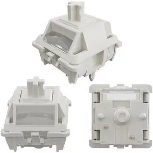 GUYEKS Gateron Smoothie Keyboard Switches,5-Pin Linear Creamy Switches pre lubed,40gf White Keyboards Switches Full POM,RGB LED,Suitable for MX Mechanical Keyboards(90PCS,Creamy)