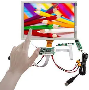 FanyiTek 8" EJ080NA-05A 800X600 TTL LCD Screen with 4-Wire Resistive Touch Panel and VGA 2AV Controller Board 50pins