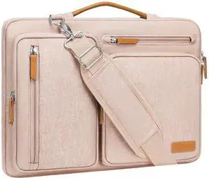 MOSISO 360 Protective Laptop Shoulder Bag,13-13.3 inch Computer Bags Compatible with MacBook, HP, Dell, Lenovo, Asus Notebook,Side Open Messenger Bag with 4 Zipper Pockets, Khaki