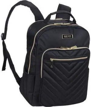 Kenneth Cole REACTION Women's Chelsea Chevron 15" Laptop and Tablet Backpack, Black