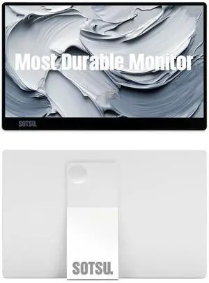 SOTSU FlipAction Go 14" Premium Portable Monitor SFA14PMSV | Robust but Lightweight | Tempered Glass Cover | 1080p | 400 Nits | 100% sRGB | 5W | Super Versatile | USB C or Mini HDMI