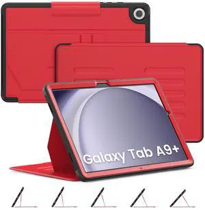 Timecity Case for Samsung Galaxy Tab A9+ Plus 11 Inch Case (2023 Model: SM-X210/X216/X218), Strong Magnetic with 5 Multi-Angle Stand, Auto Sleep/Wake, Upgrade PU Leather Cover for Tab A9+ 11", Red