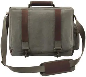 Rothco Vintage Canvas Pathfinder Laptop Bag With Leather Accents (Olive Drab)