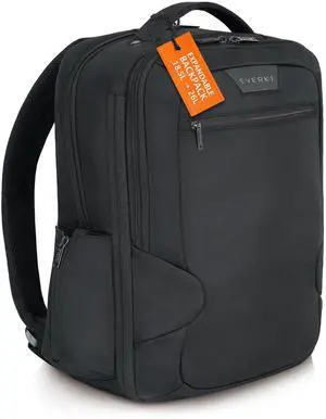 Everki Studio Expandable 15 Inch MacBook & Laptop Backpack for Men & Women, Professional Men's Office Backpack, Travel Friendly Computer Back Pack & Bookbag Offers 26L Capacity, Travel Bagpack Black