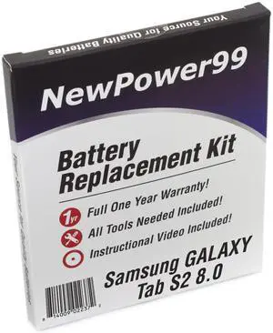 NP99sp NewPower99 Battery Kit for Samsung Galaxy Tab S2 8.0 SM-T710, SM-T713, SM-T715, SM-T719 with Tools, Video Instructions, Long Life Battery