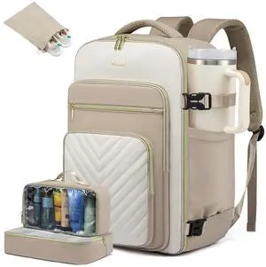 LOVEVOOK Large Travel Backpack for Women, Carry On Bag Flight Approved, 40L TSA Personal Item Travel Bag with 3 Packing Cubes, Waterproof 17 Inch Laptop Hiking Casual Bag Backpack