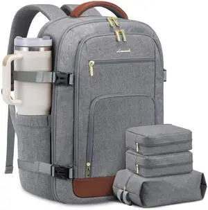 LOVEVOOK 50L Large Carry on Backpack, Travel Backpack for Women Men Flight Approved, Personal Item Travel Bag For Airplanes, Waterproof 18 Inch Laptop Backpack, Business Weekender Overnight Daypack