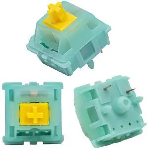 Gateron Jade Yellow Pro V3 Linear Keyboard Switch,5-Pin 55gf Pre-lubed Gaming Keyboard Switch Compatible with MX Mechanical Keyboard(72PCS,Jade Yellow Pro)
