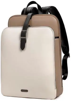 CLUCI Leather Backpack for Women, 15.6 inch Laptop Bag, Large Genuine Work Backpack Travel Back