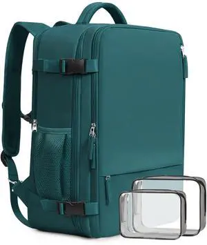 Beraliy Travel Backpack, Carry on Backpack, Airline Approved Personal Item Bag, 16 Inch Laptop Backpack, Waterproof Hiking Daypack Backpack, Weekender Bag, Peacock Blue