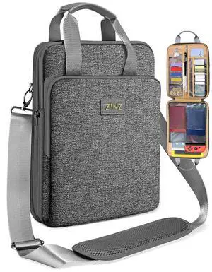 ZINZ Slim & Expandable Case 12.9 13 inch Travel Laptop Shoulder Bag for MacBook Air 13" M3/M2/M1, MacBook Pro 13" M2/M1, iPad Pro 12.9"/13"/11", iPad Air 13",L01G03