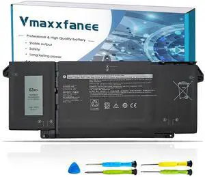 Vmaxxfanee 63Wh 7FMXV Laptop Battery Replacement for Dell Latitude 7320 7420 7520 5320 Latitude (7320 7420 5320) 2-in-1 Series TN2GY 0TN2GY 9JM71 4M1JN 1PP63 HDGJ8 MHR4G 15.2V