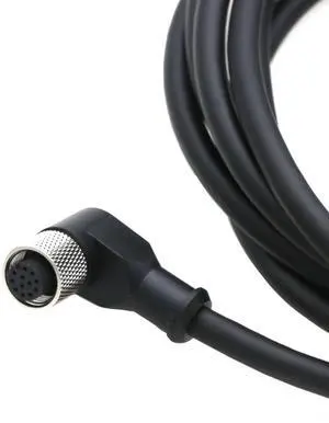 ZBLZGP M12 A-Coded 12 Pin Male to Female Aviation Sensor Shielded Signal Cable for Cognex Camera Industrial Ethernet I/O Extension RS-232 Cable (Right Angle 12Pin Female, 3M/9.8FT)