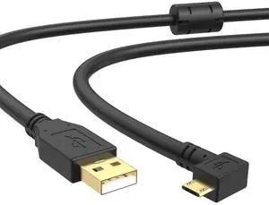 YAMCOWL USB A to Micro5P Hi-Speed Transmission Cable 16 ft. 90° Elbow Design Gold-Plated Process Interface for Canon M50 II/M200/M50/M6 Nikon Z50/D7500/D5600 Sony A6600/A6100/A6400 etc