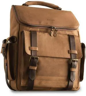 VELEZ Top Grain Leather Backpack for Men and Women | 15.6 Inch Leather Laptop Bag | Brown Designer Bookbag | Vintage Business Travel Casual Shoulder Bags