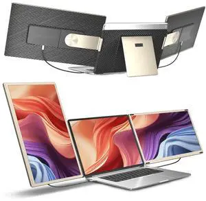 siaviala Portable Monitor,15.6" Laptop Screen Extender, Ultra-Slim Travel Monitor with Speakers USB-C, FHD 1080P IPS Dual Display Extension, Compatible with Windows Chome Linux Android Xbox Switch