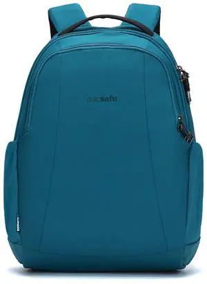 Pacsafe Metrosafe LS350 15 Liter Anti Theft Laptop Daypack/Backpack - with Padded 13" Laptop Sleeve, Tidal Teal