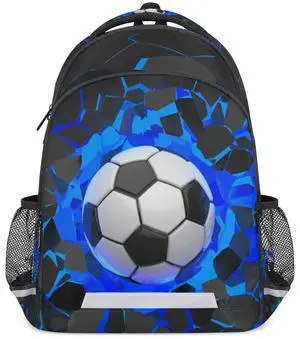 OMFUNS Sport Football Ball School Backpack for Girl Boy Teen Soccer Sport Student Bookbag for Elementary Primary Junior School Bags College Travel Daypack Laptop Backpack for Men Women