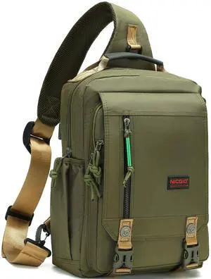 NICGID Sling Bags Chest Shoulder Backpacks, 14.1'' Laptop Backpack Crossbody Messenger Bag Travel Outdoor Men Women