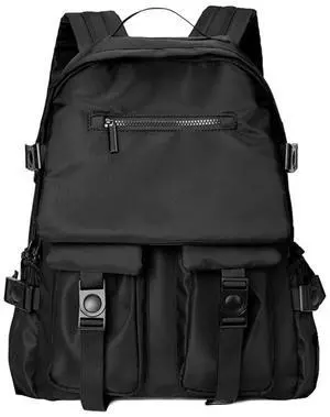 Swiss Standard Two Front Pockets College Work Computer Backpack Waterproof Lightweight Street Style Black Daypack Laptop Backpacks for Gift for Man Travel Carry on Bags For Women and Man, 16.9 Inch,