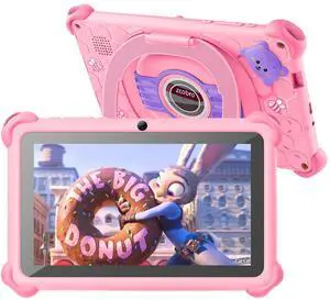 zcobro Kids Tablet 7" Toddler Learning Tablets for Child with Case 2GB RAM 32GB ROM Bluetooth WiFi GMS Parental Control Children-Tablet for Girls Boys Free Games and App Preinstalled, Pink